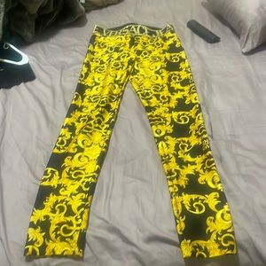 Versace Jeans Couture Logo Baroque Print Leggings 'Black/Gold'